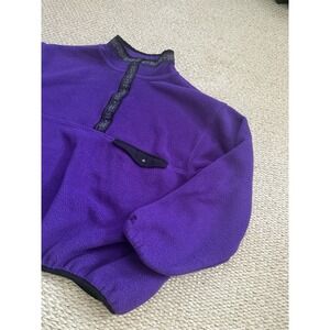 Vintage EMS Purple Fleece T Snap Pullover Aztec Jacket Large